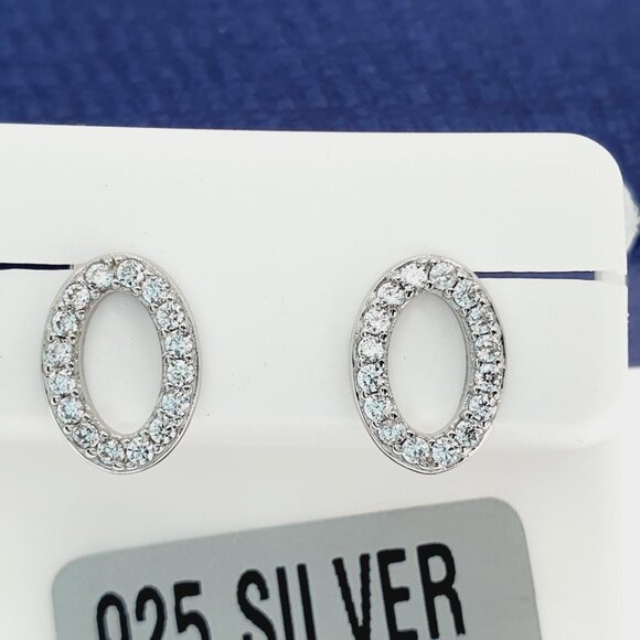 925 Sterling Silver CZ Stud Earrings for Women/Girl, US925P1228 - Picture 2 of 8